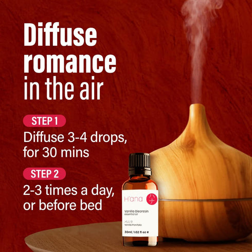 H’ana Vanilla Essential Oil for Diffuser & Skin (1 fl oz) - 100% Natural Vanilla Oleoresin Essential Oil - Fragrant and Long Lasting Vanilla Oil P...
