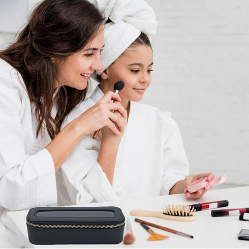 Clear Makeup Brush Bag, Small Makeup Brush Holder Travel Makeup Bag for Purse Mini TSA Approved Cosmetic Brush Case Portable Toiletry Bag for Wome...