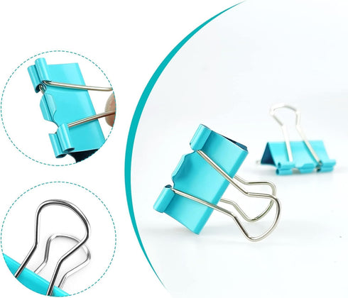 48Pcs Multicolour Binder Clips,1.25inch Colorful Tempered Steel Medium Binder Clips Paper Clamps Clips Office Supplies for Office, Home, School,Ta...