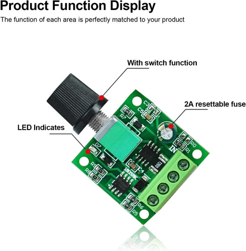 3 Pack PWM Low Voltage Dc 1.8V 3V 5V 6V 12V 2A Motor Speed Controller...