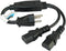 Conntek 05215 Y-Cable 6 inch + 8-Inch 1 to 2 Outlet Y Power Equalizer 5-15P to 2 C13 Computer/Monitor/Projector Power Cord...