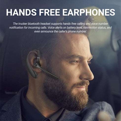 Yunseity Bluetooth Headset, Handsfree Headset with Noise Canceling Mic, Bluetooth Earpiece Business Earphone for Driving Business Trucker Office...