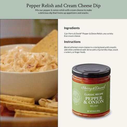 Harry & David Classic Recipe Pepper & Onion Relish (10 Ounces), Hot Dog Topping, Hamburger Relish, Condiment Staple...