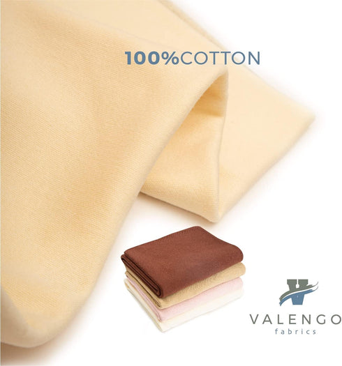 VALENGO Premium Skin Tone Fabric for Doll Making, 100% Cotton Interlock Fabric, Waldorf Doll Skin Fabric, Cloth Doll Skin Color Fabric - 1 Yard (F...