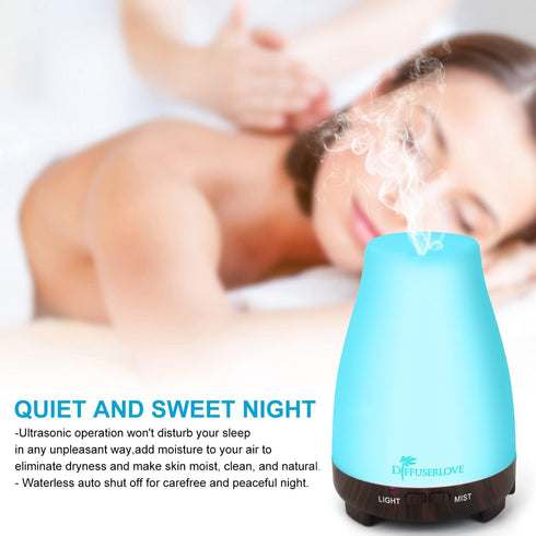 Diffuserlove Essential Oil Diffusers 200ML Remote Control Diffuser Mist Humidifiers BPA-Free Aromatherapy Diffuser (Black Base)...