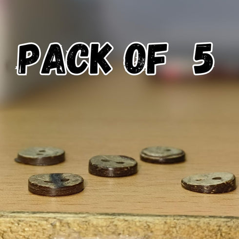 Will Bottom | Design 21 | 2-Holed Craft Buttons | "Natural Brown Long Wooden Button - | Pack of 5....