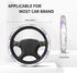 Purple Flowers Cute Steering Wheel Cover for Women Girls Car SUV 15 Inch Universal Fit Auto Accessories Personalized...