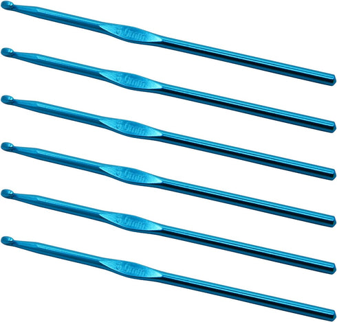 RUIAN 6pcs Crochet Hook Aluminum Knitting Needles for DIY Craft Yarn (5mm, Blue)......