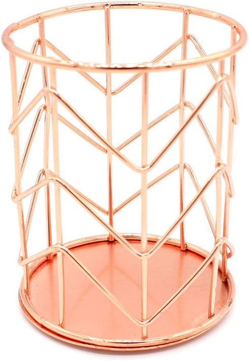 Pencil Holder, Metal Pen Pencil Holder, Rose Gold Pencil Holder, Desk Stationery Organizer for Home, School, Office Desk Supplies, Makeup Brush Or...