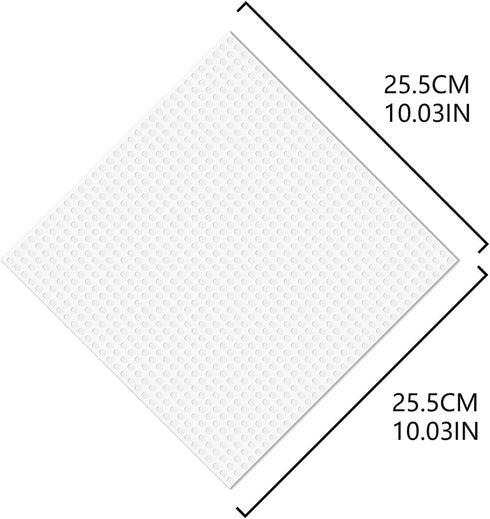 EKIND Classic Building Brick Plates, 10 inch x 10 inch Base Plates for Toy Bricks, STEM Activities & Display Table (2 Pack, White)...