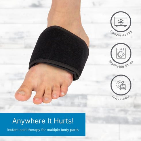 NatraCure Cold Therapy Wrap w/ 20" Strap - 2 Pack (Small Reusable Gel Ice Pack Compress for Injuries and Pain Relief, Hand, Arch of Foot, Wrist, E...