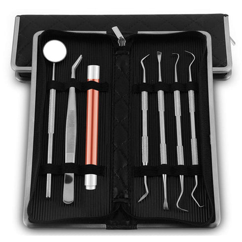 Dental Tools, 7 Pack Teeth Cleaning Tools Kit, Tartar Plaque Remover for Teeth, Dentist Tool Kit with Stainless Steel Dental Mirror, Tooth Scraper...