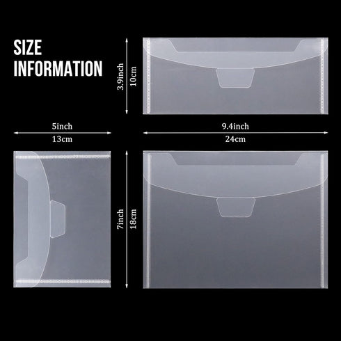 30 Pieces Clear Stamp & Die Plastic Storage Bag, Resealable Large Envelope Pocket for Card Making DIY Scrapbooking Paper Craft and Cutting Dies St...