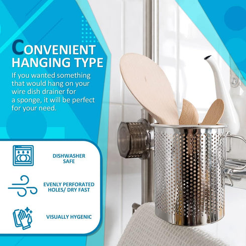 HOME&I Silverware Drying Basket, Kitchen Sink Utensil Holder Replacement,Thin Dish Drying Rack Countertop Organizer Stainless Steel 304 Flatware C...