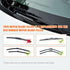 4 PCS Windshield Wiper Blade Refills, 26 Inches Auto Rubber Boneless Strips, Adjustable Vehicle Framless Wiper Blade Strips, Universal Replacement...