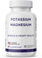 Potassium Magnesium Supplement - 450mg Potassium, 375mg Magnesium - Natural Ingredients, Fast Absorption, Easy to Take - Vegan, Non-GMO, Zero Glut...