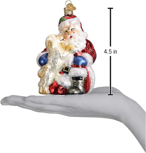 Old World Christmas Ornaments Santa Puppy Love Glass Blown Ornaments for Christmas Tree...
