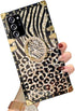 for Samsung Galaxy A52 Trunk Case,Luxury for Women Girls Box Design Gold Glitter Bling Cute Leopard Pattern Soft Cover with Finger Ring Grip Kicks...
