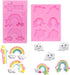 Fewo Rainbow and Cloud Fondant Molds Silicone Gum Paste Polymer Clay Resin Sugar Craft Mould Birthday Party Baby Shower Cake Cupcake Decorating To...