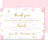 Pink and Gold Baby Shower Thank You Cards with Envelopes - Blank Notes with Prefilled Message for Girls - Personalize Cute Princess Twinkle Star N...