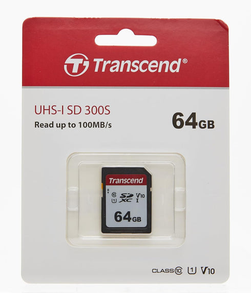 Transcend 64GB SDXC/SDHC 300S Memory Card TS64GSDC300S...