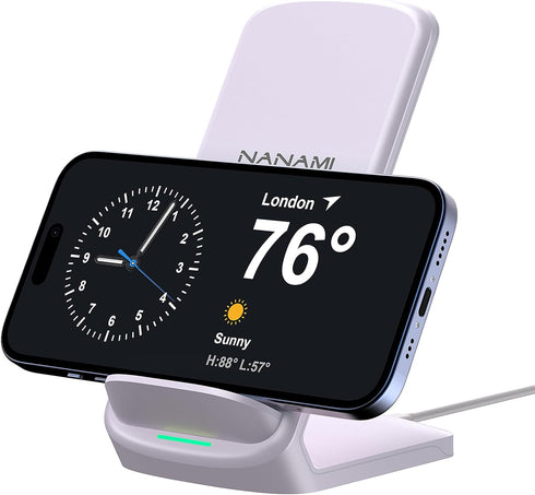 NANAMI Wireless Charger for Samsung and iPhone - 10W Fast Qi-Certified Induction Charger Stand for Galaxy S24/S23/S22/S21/S20/S20 FE/S10/S9/S8 Not...