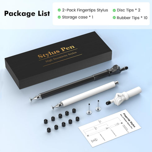 MEKO Fingertip Stylus Pens for Touch Screens, 2-in-1 High Sensitivity Universal Capacitive Stylus for iPhone/iPad/Android/Tablet/Samsung/Smartphon...
