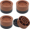 4 Sets Round Furniture Bed Risers (Brown) Adjustable Bed Lifts Risers 1 inch for Bed Frame, Chair Risers, Sofa, Home Heavy Duty Table Couch Legs F...