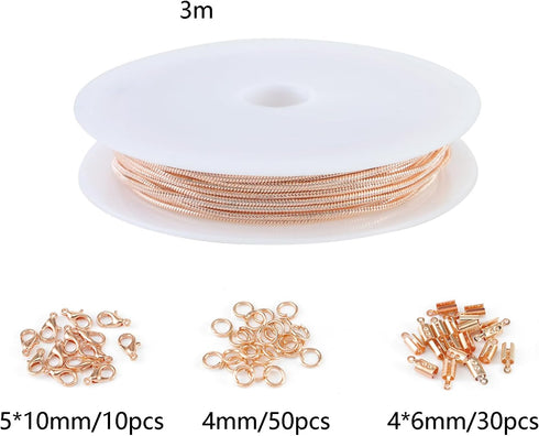 OEMOO 40 Feet Snake Chains Roll, Jewelry Necklace Chain with Jump Rings, Connectors and Lobster Clasps, Necklace Chains for Jewelry Making…...