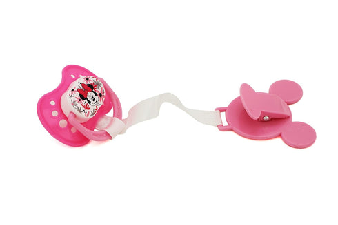 Cudlie Disney Baby Girl Minnie Mouse Pack of 2 Pacifier with 2 Clips, Florals...