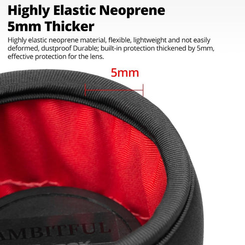 AMBITFUL Lensball Bag, Lens Case Lens Pouch Bag, with Thick Protective Neoprene for DSLR Camera Lens for Nikon, Sigma, Pentax, Sony, Fuji, Panason...