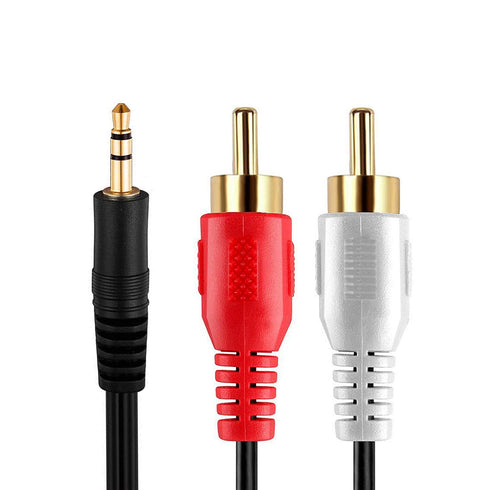 Cmple - 12FT 3.5mm to RCA Audio Stereo Cable, 3.5mm to 2-Male RCA Adapter Audio Cable, Y Splitter Design Stereo Audio RCA Male Cable, AUX Cord for...