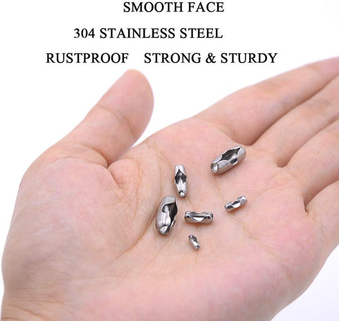KINGOU 155pcs Stainless Steel Ball Chain Connector Clasps Fits for 1.6/2.0/2.4/3.2/4.0/4.8mm Beaded Ball Chain...
