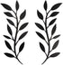 Vivegate Scroll Olive Branch Leaf Metal Wall Decor - 16"X16" 2 Black Wrought Iron Scroll Vine Art Metal Wall Farmhouse Signs For Hanging Above Doo...