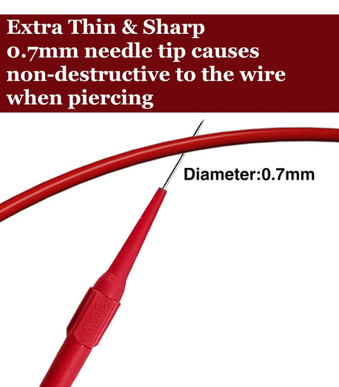 Extra-Thin Multimeter Test Leads, 0.7mm Multimeter Probes, Multimeter Back Probe Kit, Circuit Tester Probe Pins, Multimeter Probes for Banana Sock...