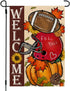 CROWNED BEAUTY Fall Welcome Garden Flag 12x18 Inch Double Sided for Outside, Burlap Small Seasonal Autumn Football Pumpkin Yard Decoration...