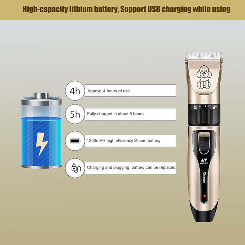 Dog Shaver Clippers, Pets Grooming Kit, Low Noise Rechargeable Cordless Hair Clippers for Small&Large Dogs Cats...