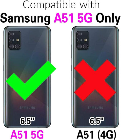 Asuwish Phone Case for Samsung Galaxy A51 5G/A 51 5G UW Verizon Wallet Cover and Screen Protector Zipper Leather Flip Credit Card Holder Slot Stan...