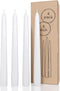 CANDWAX White Taper Candles 8 inch Dripless - Set of 4 Tapered Candles Ideal as Dinner Candle - Smokeless and Unscented Taper Candles Long Burning...