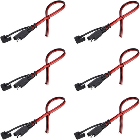 SAE Connector DC Power Extension Cable 16 AWG Automotive Battery Quick Disconnect Pigtail Wire Harness with Dust Cap (6 Pcs 1.2 Foot)...