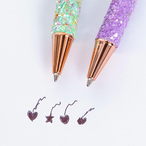 11pcs Fancy Pens Glitter Pens Cute Fun Pretty Pens Metal Retractable Ballpoint Pens Cool Pens for Women Teacher Writing Business Office Gift Suppl...