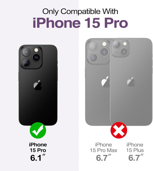 WeLoveCase for iPhone 15 Pro Wallet Case with Card Holder, Built-in Hidden Mirror, with Shockproof Heavy Duty Protection Phone Case for iPhone 15 ...