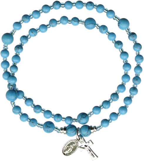 Turquoise Twist 4mm Rosary Bracelet...