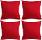 Thmyo 4-Pack 100% Cotton Comfortable Solid Decorative Throw Pillow Cases Square Cushion Cover Pillowcases Sublimation Blank Christmas DIY Throw Pi...