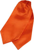 Dan Smith Feel Silk Long-Self Day Ascot For Party 53" Big-Tall Solid Orange Long-Self Cravat Tie Pocket-Square Set Christening Toddler Girls C.C.A...