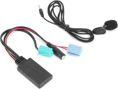 Bluetooth Audio Adapter,DC12V 6Pin Bluetooth Audio Cable Car Stereo AUX-in Adapter with Microphone ABS Fit for Renault Clio/Espace/Megane...