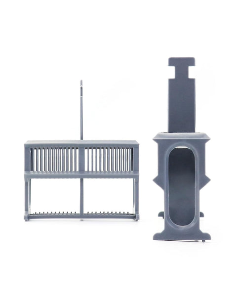 QWORK Microscope Slides Staining Jar and Rack, 2 Pcs 24-Slots, Grey...