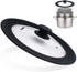 Universal Lid for Pots, Pans and Skillets & Frying Pan - Small Pan lids Fits 6.5", 7" and 8" Diameter Cookware - Tempered Glass with Heat Resistan...
