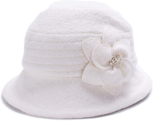 Lawliet Womens 1920s Winter Wool Cap Beret Beanie Cloche Bucket Hat A299...