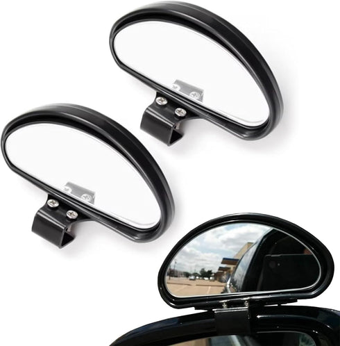 Pack-2 Car Side Rearview Mirror Blind Spot Mirror, 5.9" x 2.1" Reversing Wide-angle Auxiliary Mirror, Adjustable Angle Convex Mirror for Safe Driv...